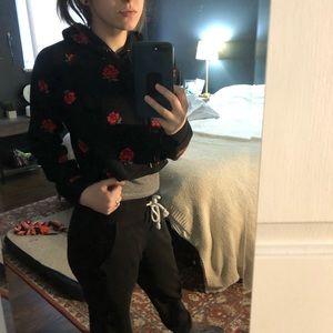 Forever 21 Rose Crop Hoodie